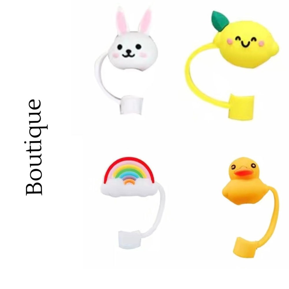 4 Piece Adorable Simple Modern Straw Covers